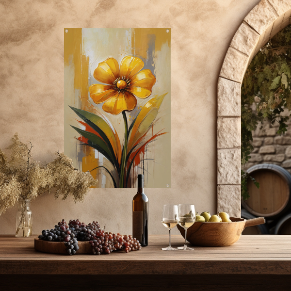 Impressionistische Dans van een Gele Bloem tuinposter