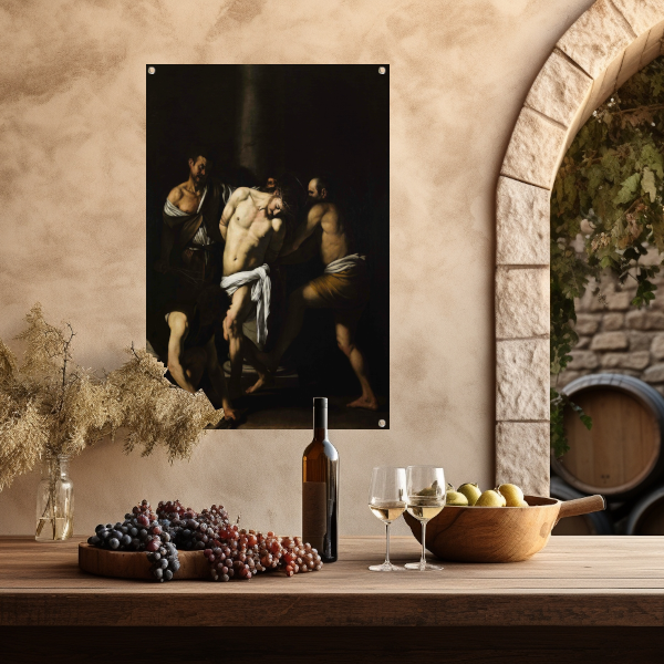 De geseling van Christus - Caravaggio tuinposter