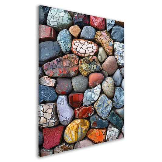 Abstract Kleurrijk Stenen met Barsten canvas