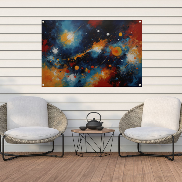 Dans der Kleuren in Kosmisch Licht tuinposter