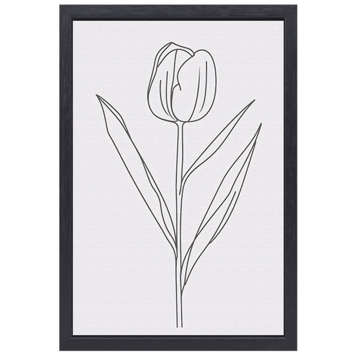 Eenvoudige tulplijntekening voor moderne inrichting canvas met baklijst