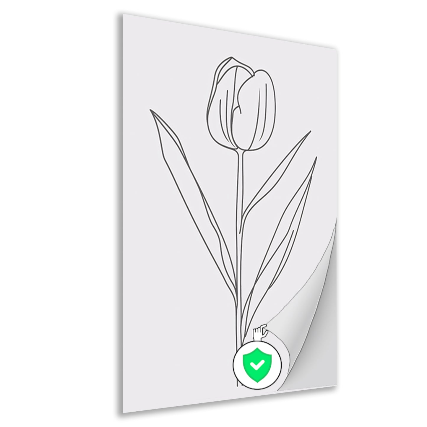 Eenvoudige tulplijntekening voor moderne inrichting poster