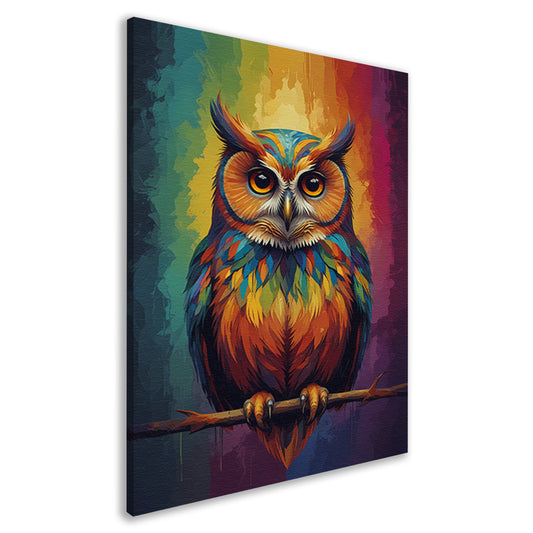 Kleurrijke Uil Abstract Artistiek Ontwerp canvas