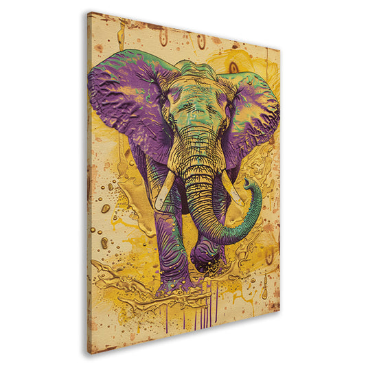 Kleurrijk abstract schilderij van een olifant canvas