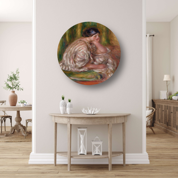 Vrouw in oosterse klederdracht - Pierre-Auguste Renoir forex muurcirkel
