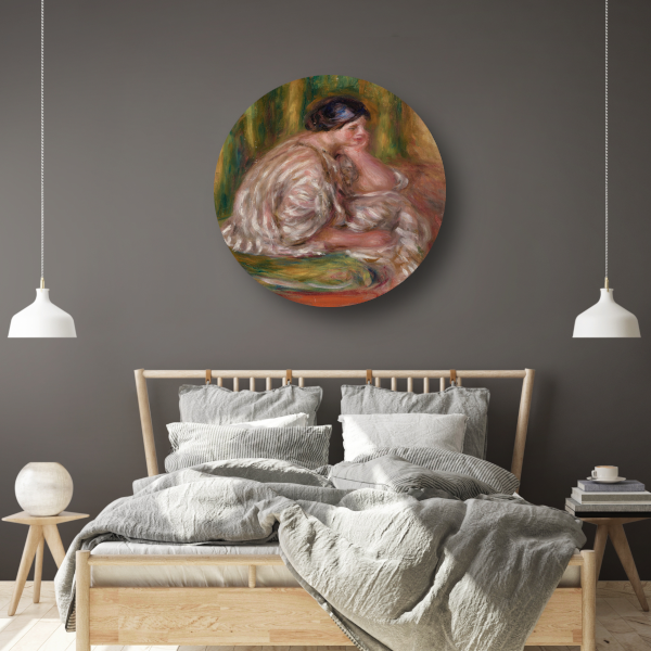 Vrouw in oosterse klederdracht - Pierre-Auguste Renoir forex muurcirkel