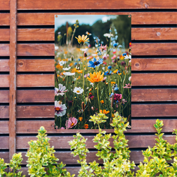 Kleurrijke Bloemenweide in de Zomerzon tuinposter