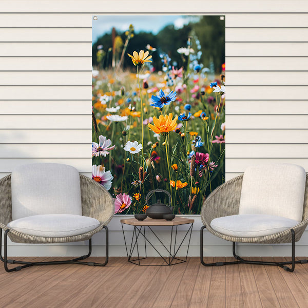 Kleurrijke Bloemenweide in de Zomerzon tuinposter