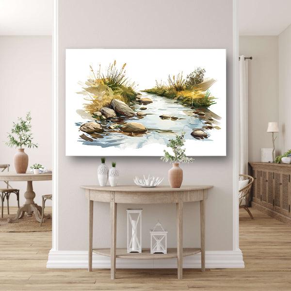 Rustige Kreek in het Landschap canvas
