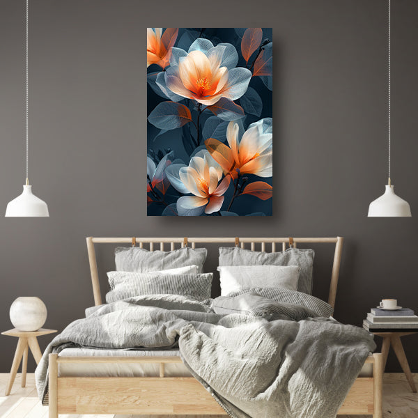 Modern digitale kunst van bloemen poster
