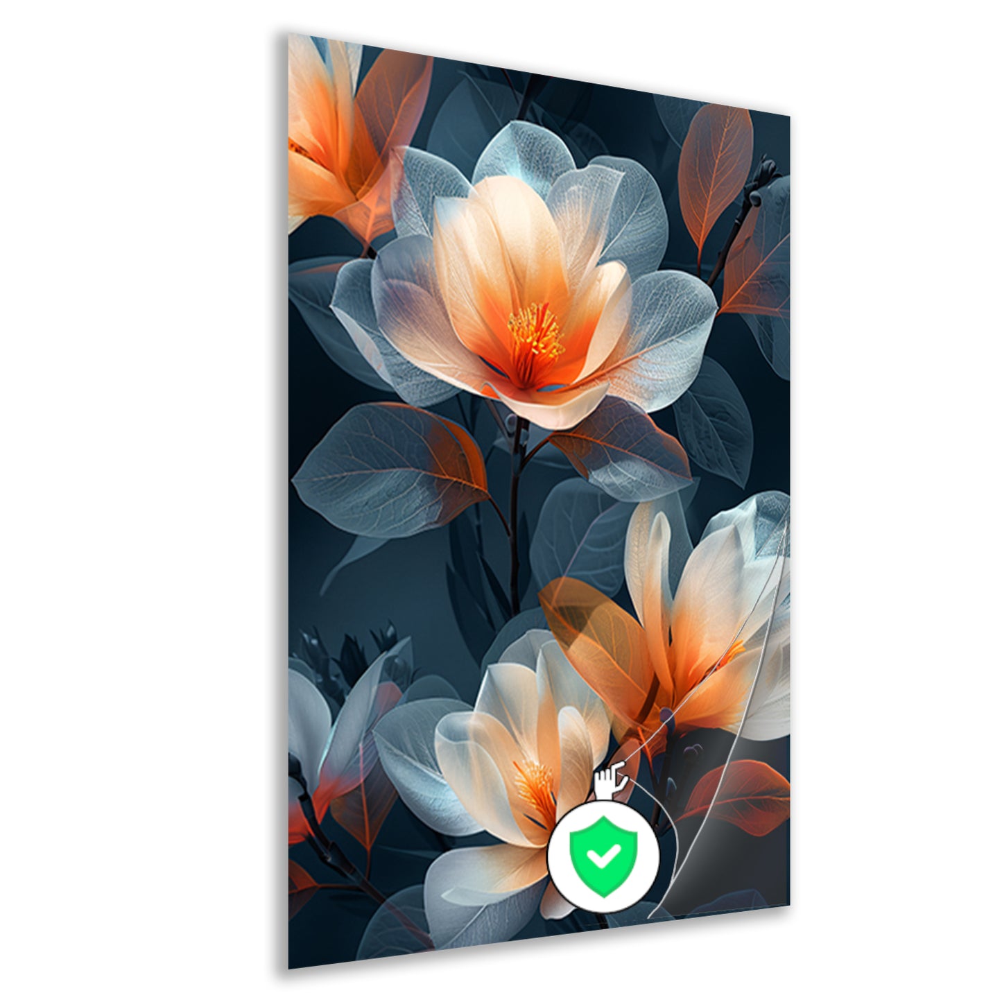 Modern digitale kunst van bloemen poster