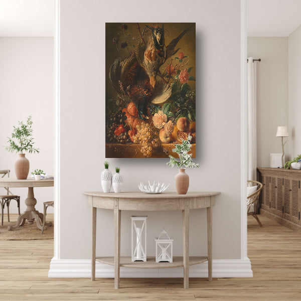 Bloemen en gevogelte - Georgius Jacobus Johannes van Os poster