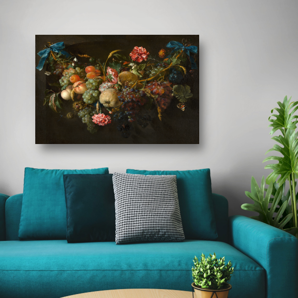 Guirlande van vruchten en bloemen - Jan Davidsz. de Heem canvas