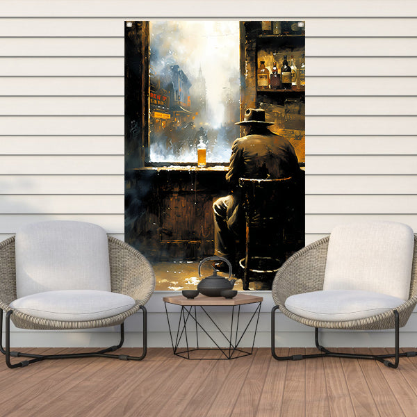 Abstracte lijnen en vormen in zwart-wit tuinposter