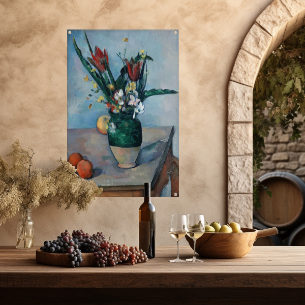 De vaas met tulpen - Paul Cézanne tuinposter