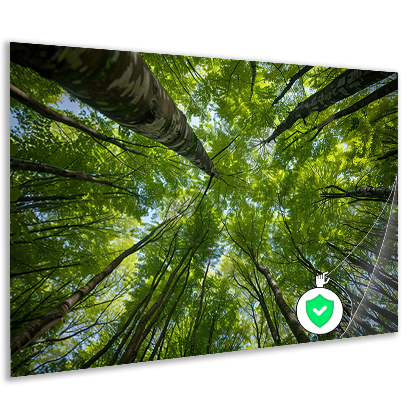 Bomen reiken naar de groene hemelposter