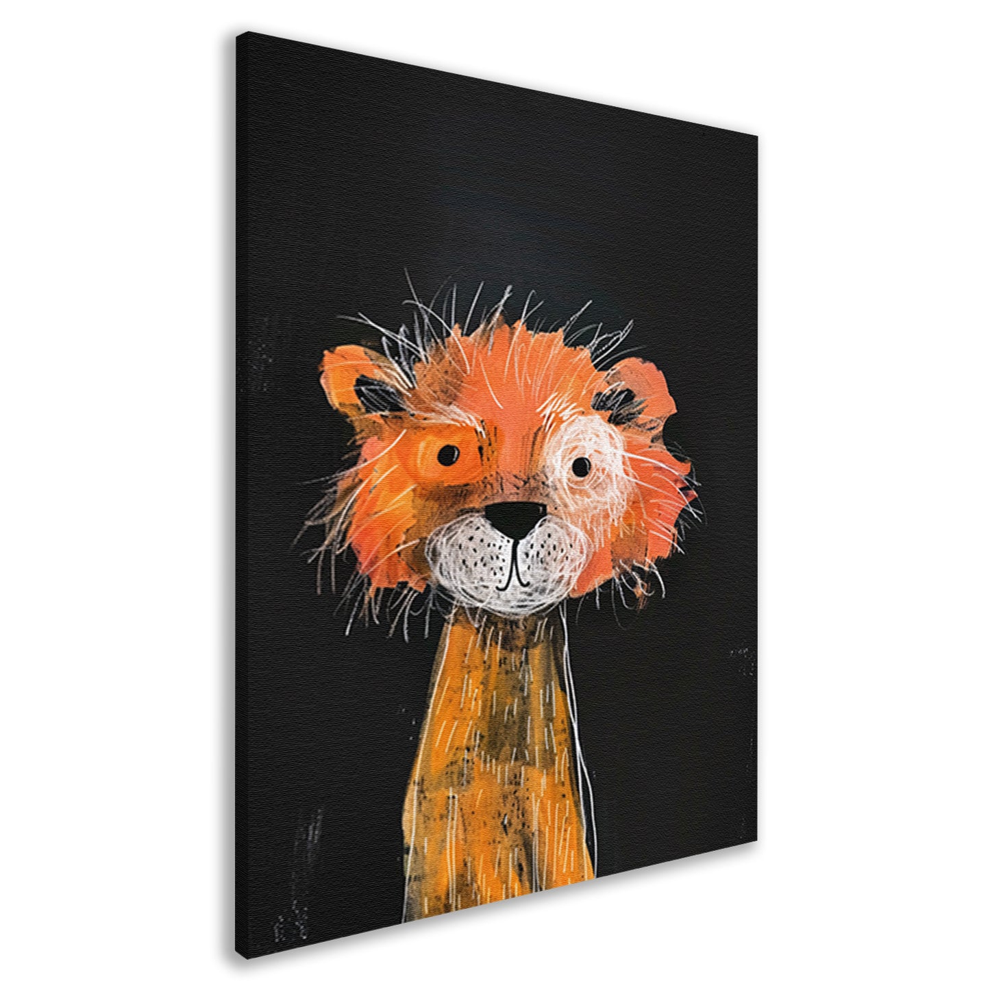 Expressief schilderij van een leeuw canvas