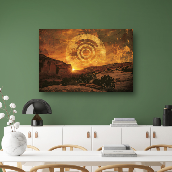 Impressionistische Zonsondergang Boven Kloof poster