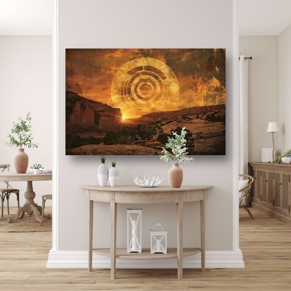 Impressionistische Zonsondergang Boven Kloof poster