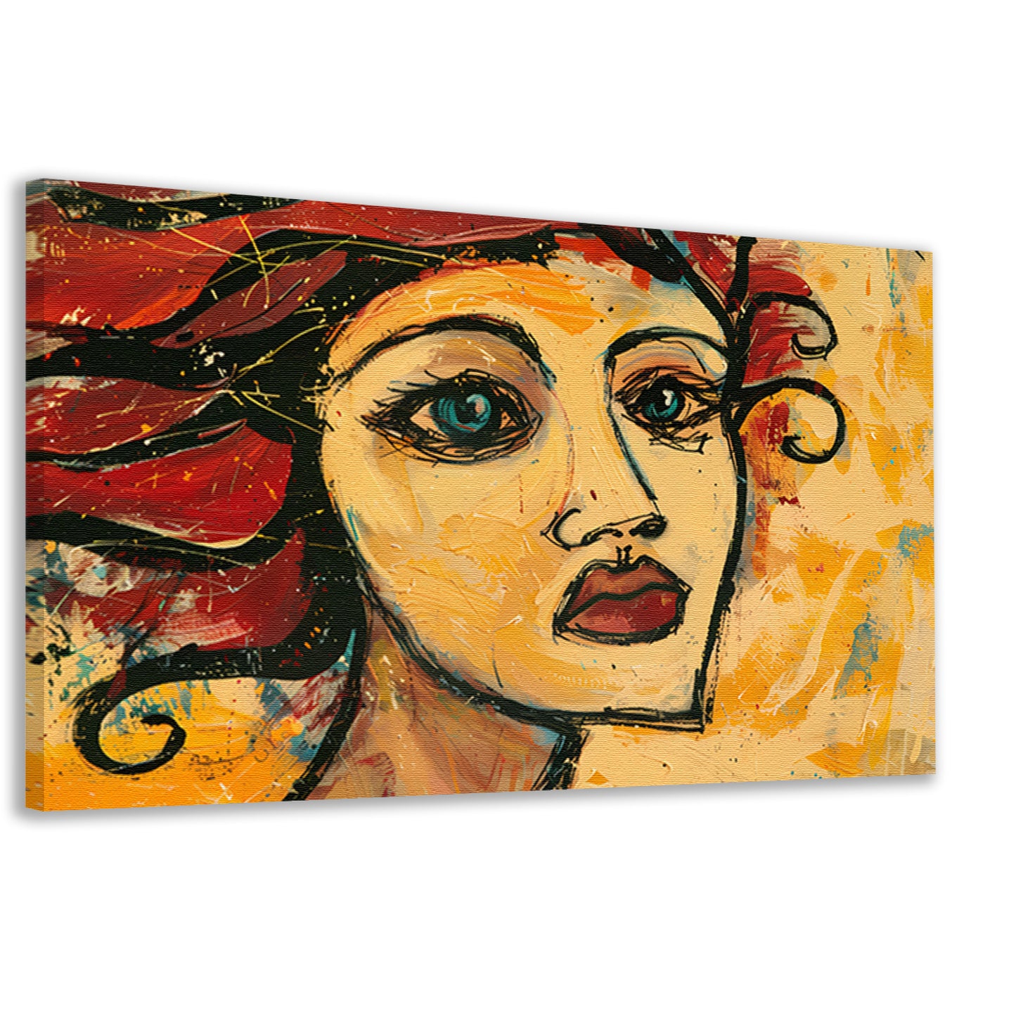 Expressief, surrealistisch portret van een vrouw canvas