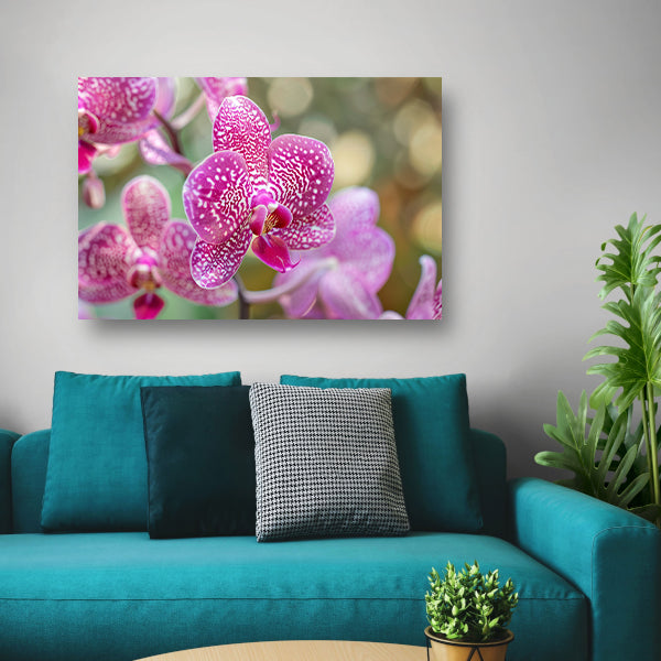 Close-up van een bloeiende roze orchidee poster