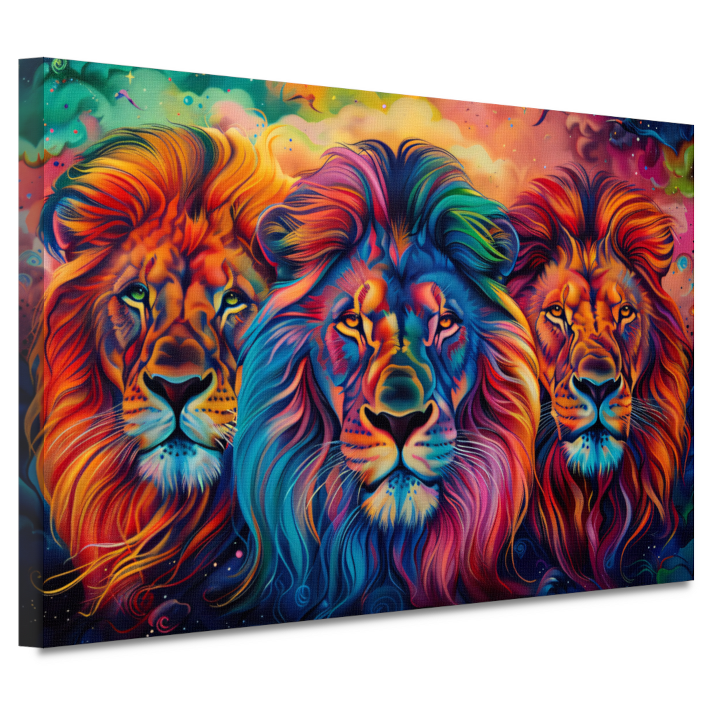 Koninklijke Trots: Drie Leeuwen in de Savanne canvas