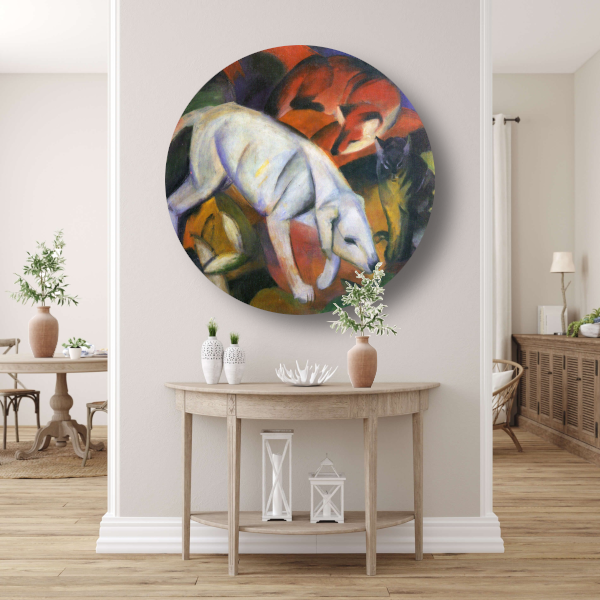 Drie Dieren - Franz Marc aluminium muurcirkel