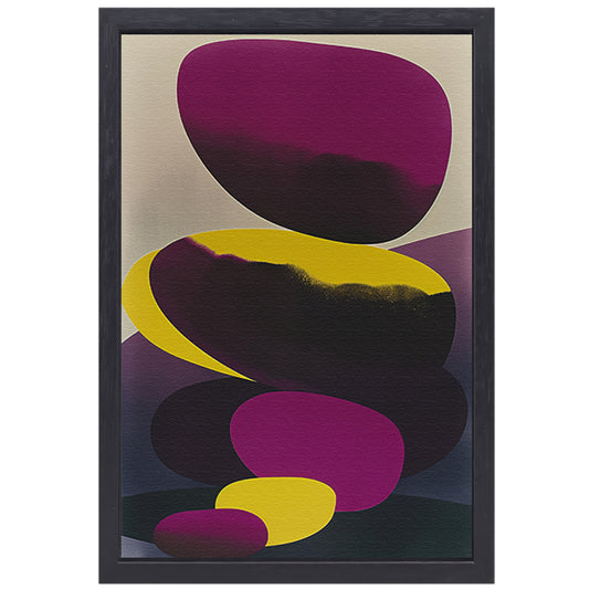 Modern abstract kunstwerk met kleurrijke vormen canvas met baklijst