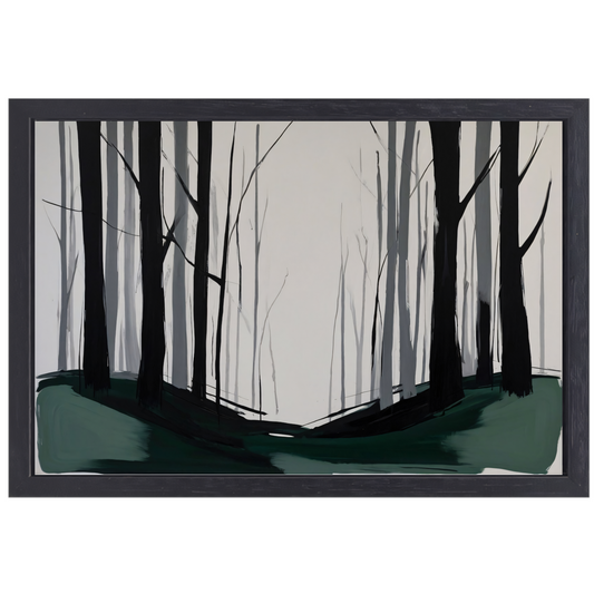 Mistige Echos van een Verstild Bos canvas met baklijst