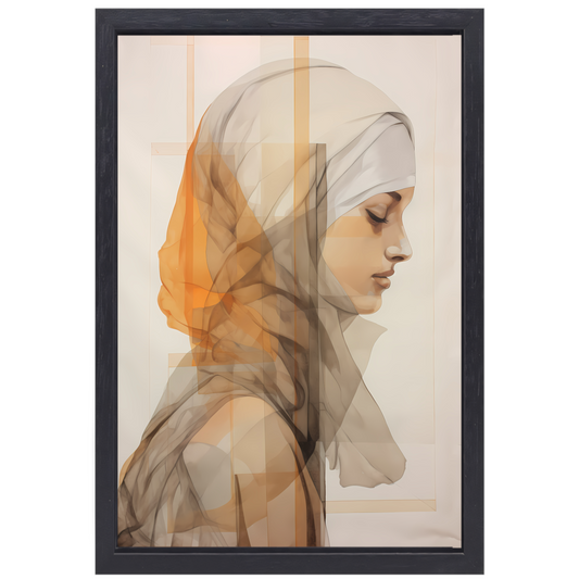 Gedachte in Gouden Stilte canvas met baklijst