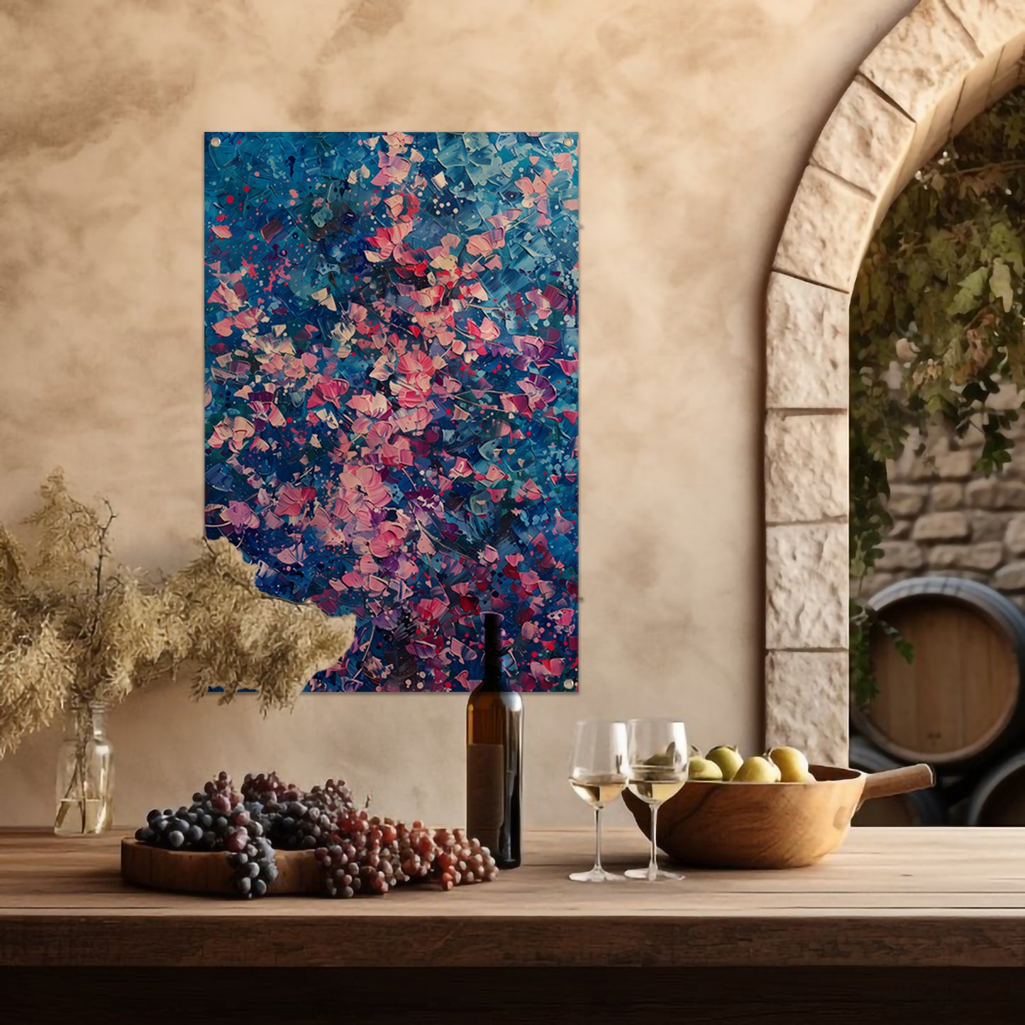 Abstract Bloemenveld met Levendige Kleuren tuinposter