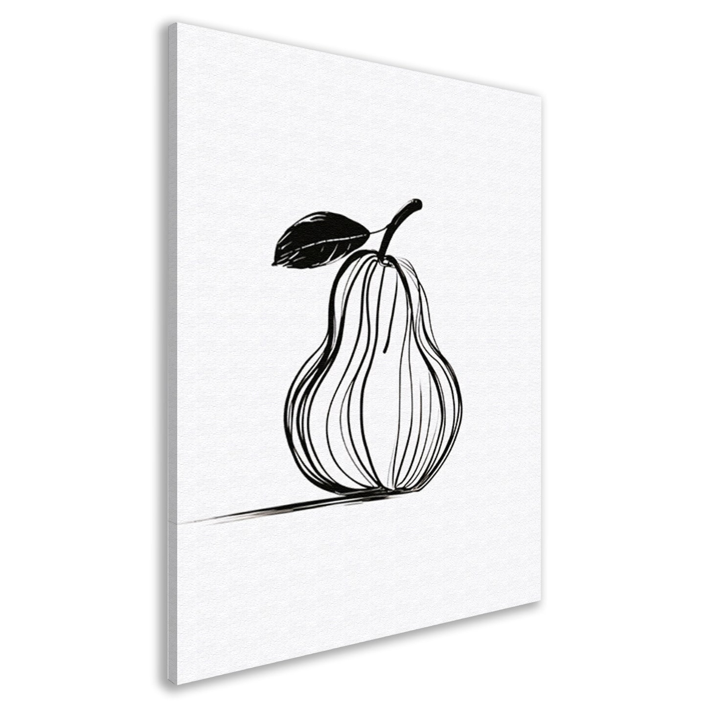 Minimalistische Lijn Kunst Peer met Blad canvas