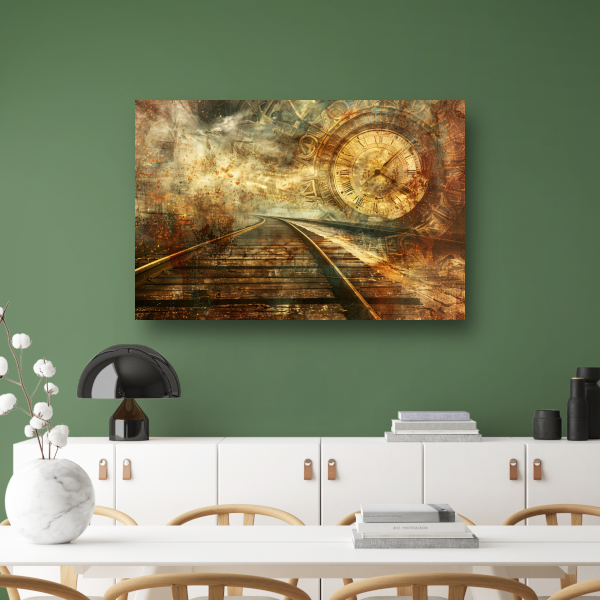 Surrealistisch landschap met spoor poster
