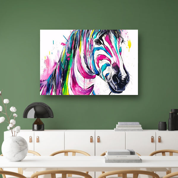 Kleurrijk abstract schilderij van een zebra poster