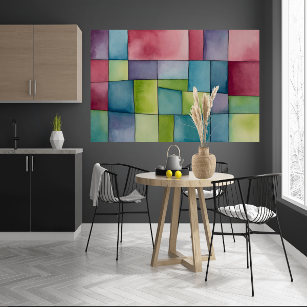 Abstract Waterverf Palet van Zachte Kleuren poster