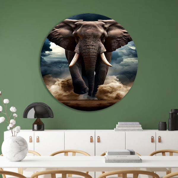 Olifant doorstaat woeste storm forex muurcirkel