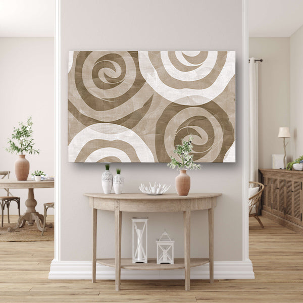 Monochroom abstract spiraalpatroon in bruine tinten acrylglas