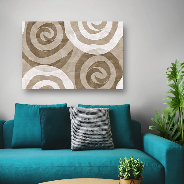Monochroom abstract spiraalpatroon in bruine tinten acrylglas