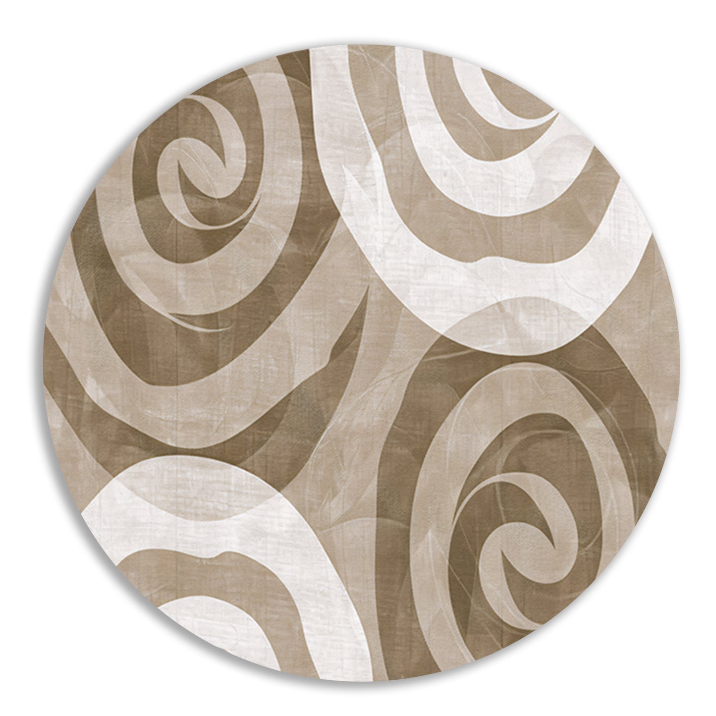 Monochroom abstract spiraalpatroon in bruine tinten aluminium muurcirkel