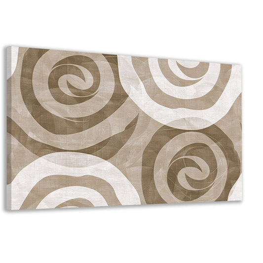 Monochroom abstract spiraalpatroon in bruine tinten canvas