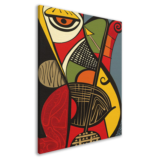 Abstract kubistisch portret met geometrische vormen canvas