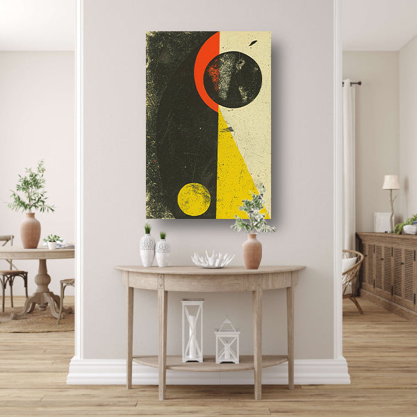 Abstract Planeet en Sterren in Primaire Kleuren canvas