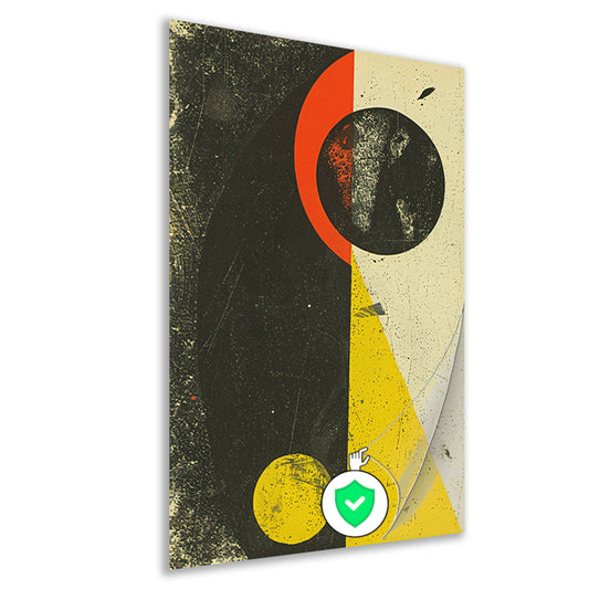 Abstract Planeet en Sterren in Primaire Kleuren poster