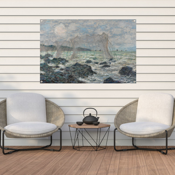 Visnetten in Pourville - Claude Monet tuinposter