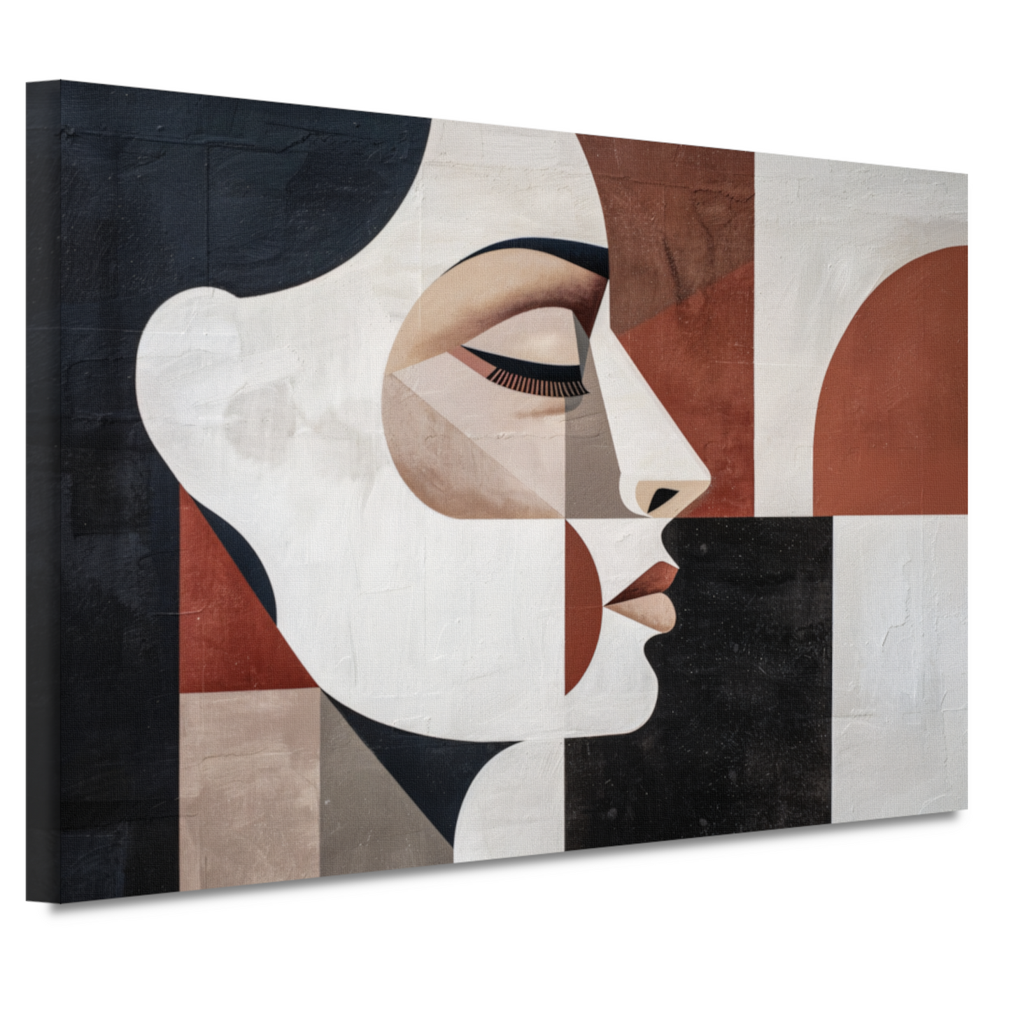 Minimalistisch Portret in Art Deco Vormen canvas