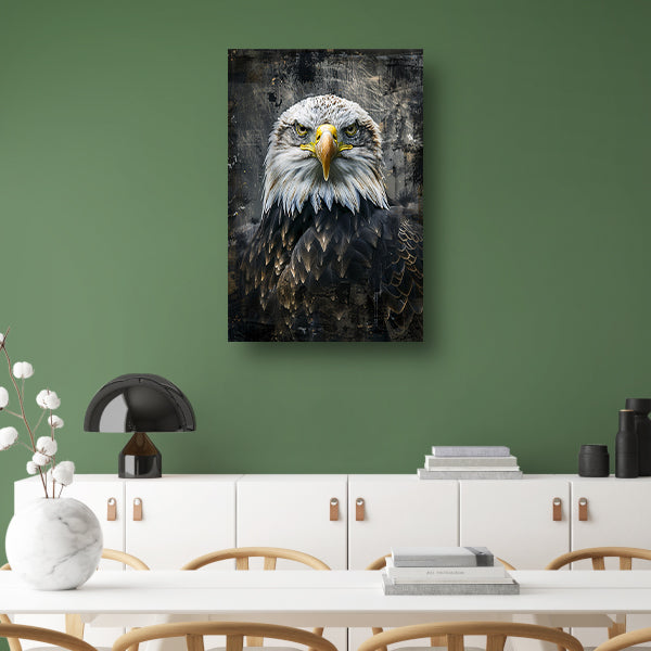 Mysterieuze adelaar portret in rustieke stijl canvas