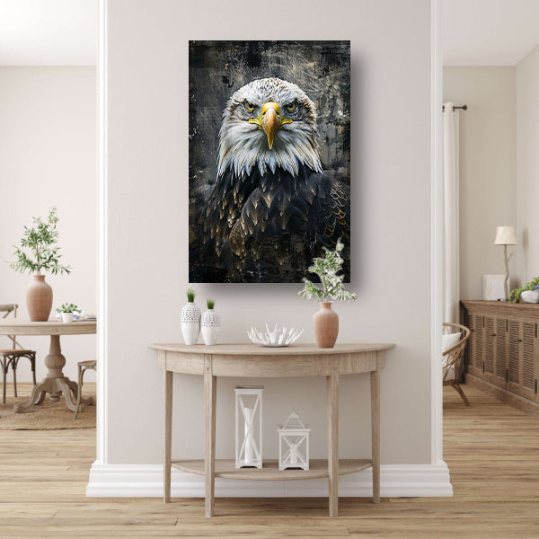 Mysterieuze adelaar portret in rustieke stijl canvas