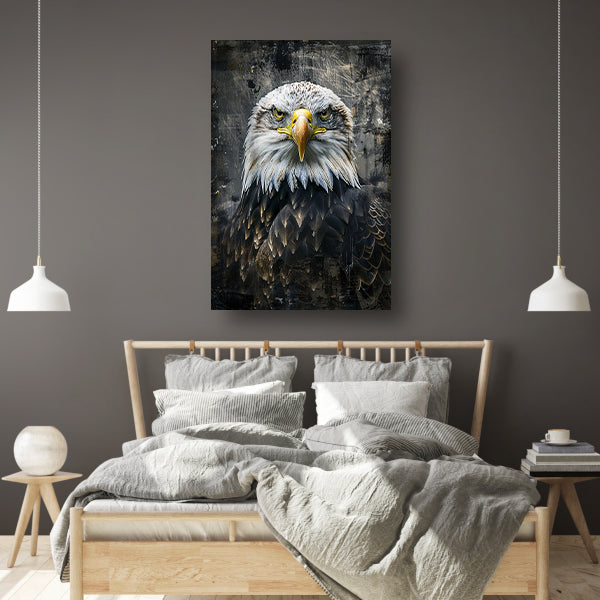 Mysterieuze adelaar portret in rustieke stijl canvas