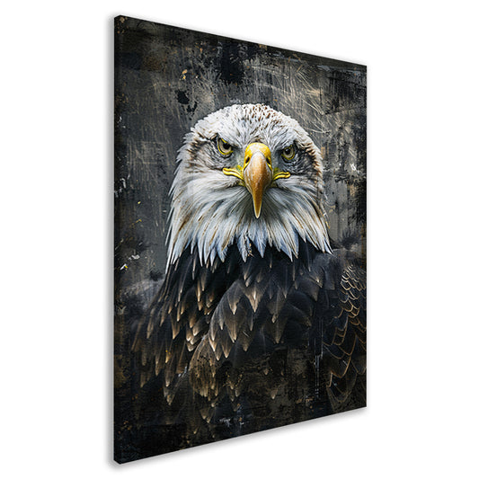 Mysterieuze adelaar portret in rustieke stijl canvas