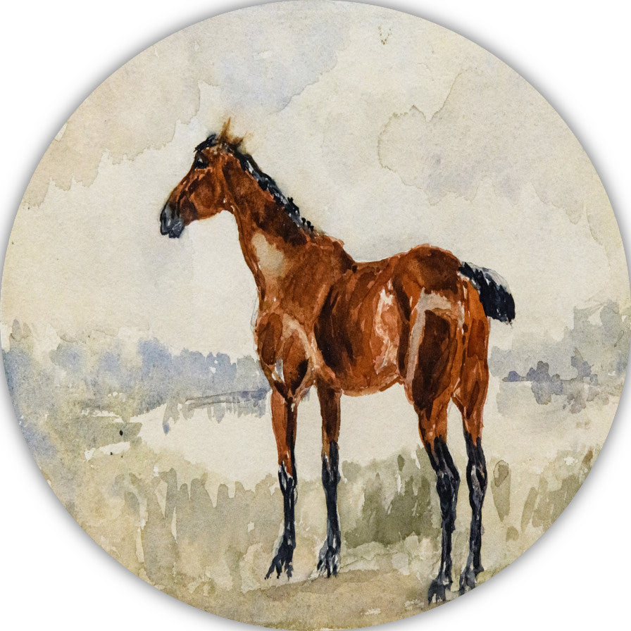 Rood paard - Henri de Toulouse-Lautrec aluminium muurcirkel